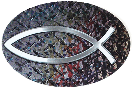Metallic Glitz Fish Symbol Auto Window Sticker