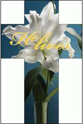 He Lives Lily Flower Bookmark - Cross Shape