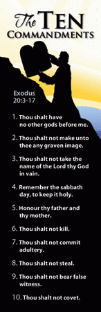 The Ten Commandments Bookmark