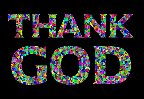 Thank God Poster - Stained Glass Design