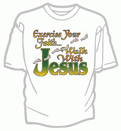 Walk With Jesus Christian Tee Shirt - Adult Small