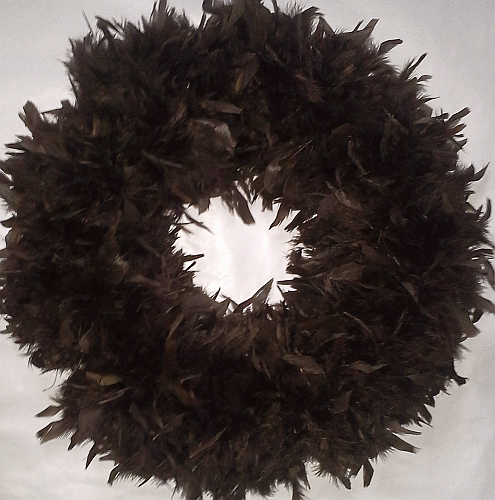Pretty Brown Feather Halloween Wreath - XL