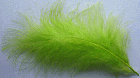 Lime Large Turkey Marabou Craft Feathers - Mini Pkg