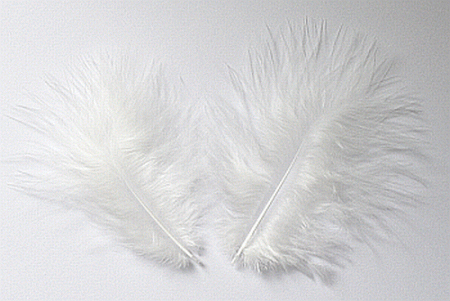 Bulk White Marabou Turkey Feathers - 1-3 inch Mini Feather Size - 1/4 lb pkg