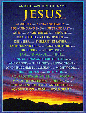 Names of Jesus Sunset Bible Posters