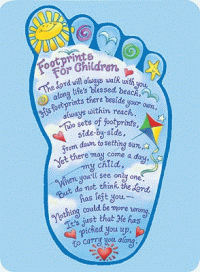 Footprints for Children Prayer Card