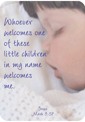 Whomever Welcomes a Child Pocket Card - Only 10 Left