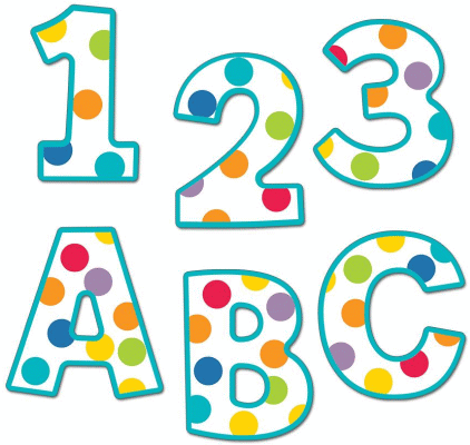 Colored Dots Bulletin Board Letters