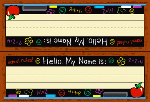 My Name is: Chalkboard Name Tag for Desk - Foldable