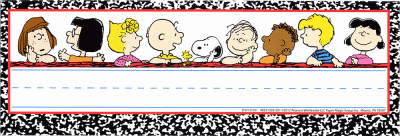 Peanuts Theme Desk Name Tags Sticker