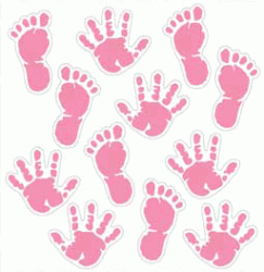Its a Girl Baby Hand & Footprint Wall Stickers