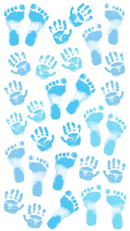 Baby Boy Blue Handprint & Footprint Stickers