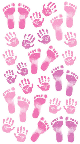 Baby Girl Pink Handprint & Footprint Stickers