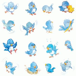 Cutest Ever Blue Bird Stickers