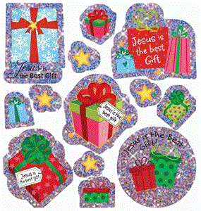 Jesus is the Best Gift Glitter Stickers