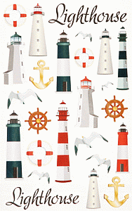 Gorgeous Lighthouse Stickers - Clear Sheet