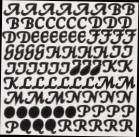 Black Calligraphy Stickers - 5/8 Inch