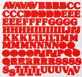 Red Vinyl Letter Stickers - 5/8 Inch