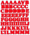 Red Vinyl Letter Stickers - 3/8 Inch
