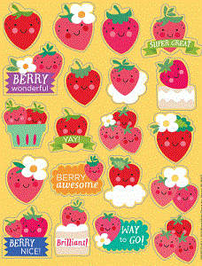 Happy Strawberries Scented Stickers