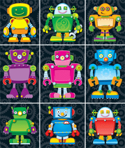 Fun Robot Stickers
