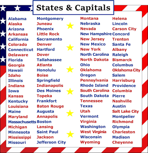 States & Capitals Notebook Sticker