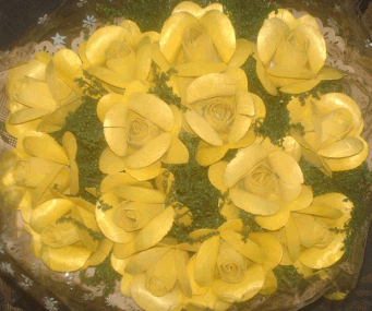 Yellow Wooden Rose Bouquets