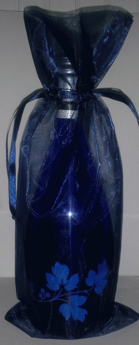 Navy Blue Wine Bottle Gift Bag - ON SALE Qtys Limited