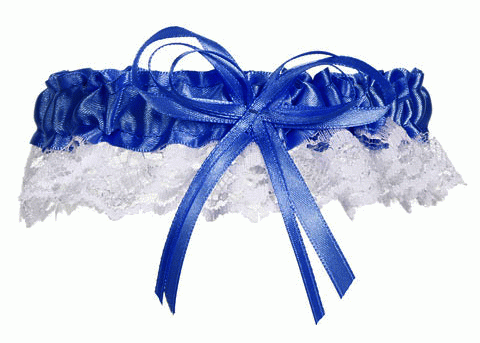 Blue Satin & Lace Garter Belt